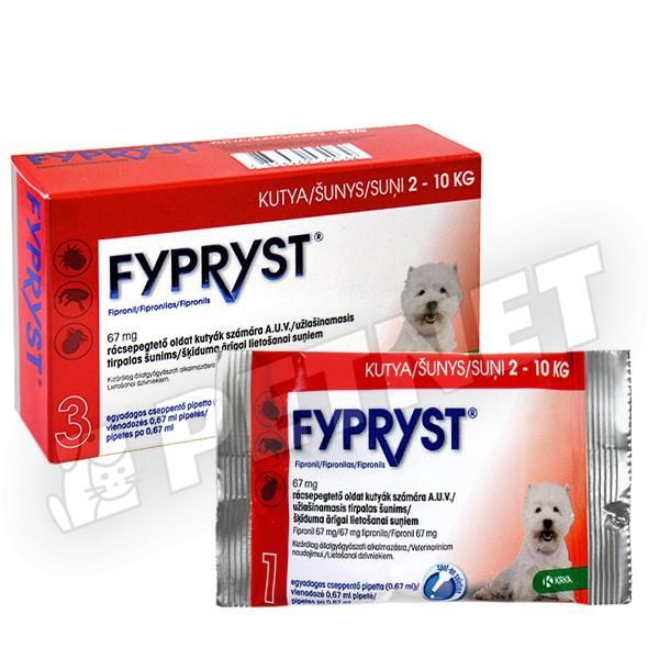 Fypryst Spot On kutya S 2-10kg 1db