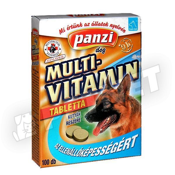 Panzi Multivitamin Tabletta kutyáknak 100db - vitaminkészítmény kutyáknak -  20% kedvezmény