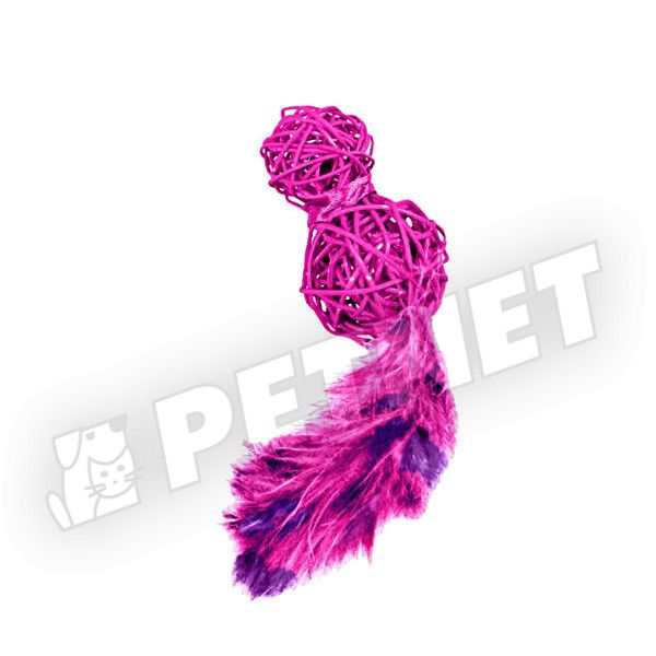 KONG Cat Wubba Wicker LED Pink 15cm