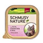 Schmusy Nature Adult Pulyka Nyúl kovafölddel 100g