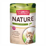 Schmusy Nature Balance Kitten Borju Baromfi utifűmaghéjjal 100g