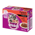 Whiskas Junior 2-12 Húsos válogatás szószban 12x100g