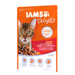 IAMS Delights Zamatos Marha répával aszpikban 85g
