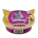 Whiskas Temptations Csirkés Sajtos jutalomfalat 60+12g Ajándék