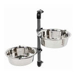 Trixie Dog Bar falra szerelhető etetőállvány tállal 2x2,8l 38cm