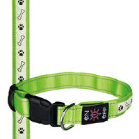 Trixie SaferLife USB világító nyakörv zöld M-L 40-50cm