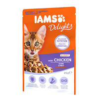 IAMS Delights Kitten Csirke falatok ízletes szószban 85g