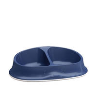 Stefanplast Bowl Chic Navy Blue gumis aljú dupla etetőtál 2x250ml