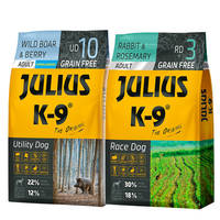 Julius K9 GF Utility Dog Hypo Adult Vaddisznó áfonya +Nyúl rozmaring 2x10kg