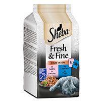 Sheba Fresh & Fine Duo Lazac Tonhal Kétízű válogatás szószban 6x50g