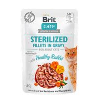 Brit Care Cat Sterilised Fillets in Gravy Healthy Rabbit Nyúlhússal 85g
