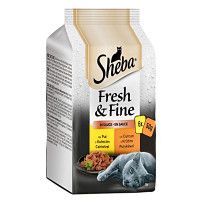 Sheba Fresh & Fine Csirke Pulyka Kétízű válogatás szószban 6x50g