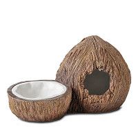 ExoTerra Coconut Hide with Water Dish búvóhely és itató 21x12cm