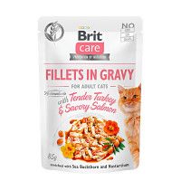 Brit Care Cat Fillets in Gravy Tender Turkey Salmon Pulyka Lazachússal 85g