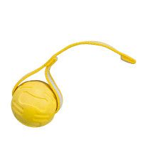 Trixie Visible Floatable TPR Ball Vizi apportlabda szalaggal sárga 6cm