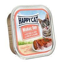 Happy Cat Minkas Duo Szárnyas Lazac pástétom 100g