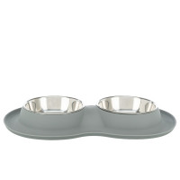 Trixie Dupla fémtál szilikon alátéttel 40x23cm 2x0,4l