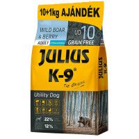 Julius K9 GF Utility Dog Hypoallergen Adult Vaddisznó áfonya 10+1kg Ajándék