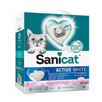 SaniCat Active White Lotus Flower ultra csomósodó fehér bentonit 6l/5.3kg